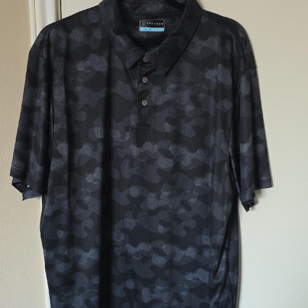 Men's Black Camouflage Polo Shirt